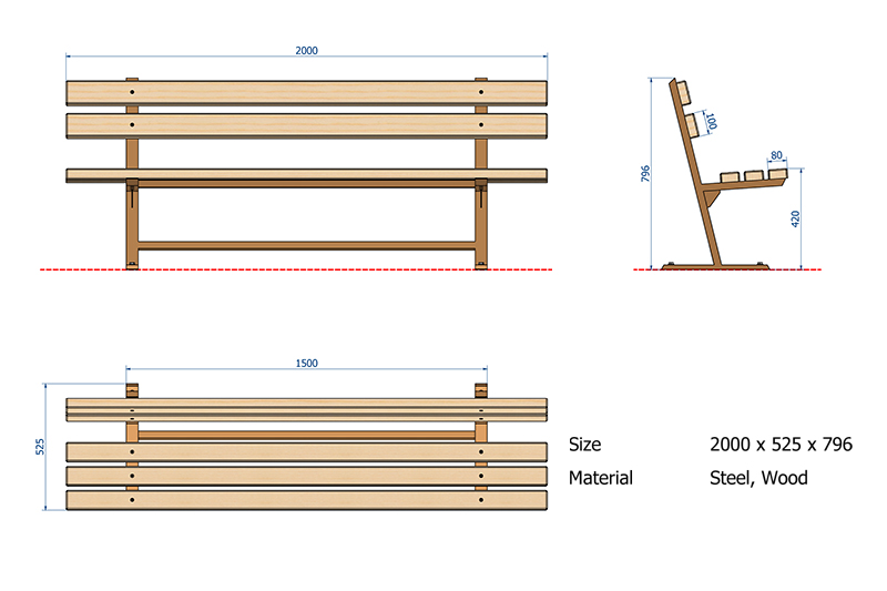 Park Bench (wood) IV