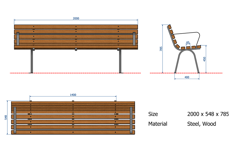 Park Bench (wood) VIII